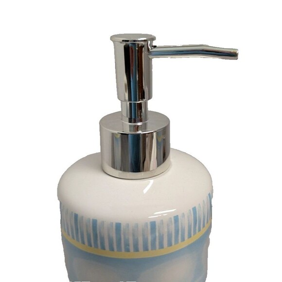 Flamingos On Beach Ceramic Bath Set Dispenser Toothbrush Holder Tumbler Gift NEW - Picture 3 of 7